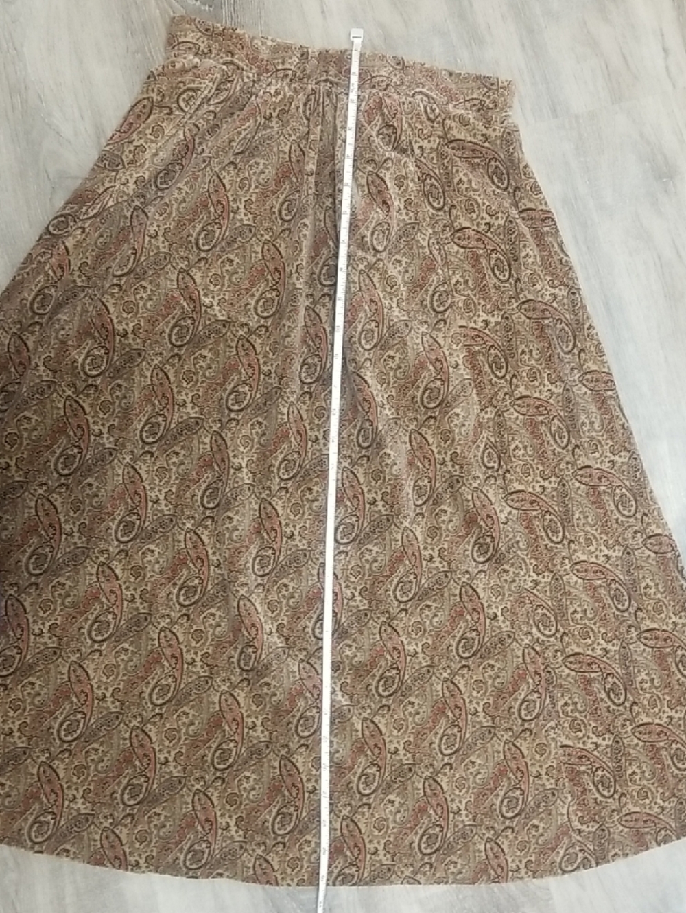 Vintage Women’s Velour Brown Paisley A-Line Skirt